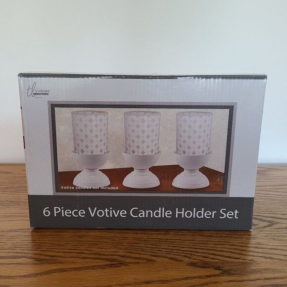 TrueLiving Essentials 6 Piece Votive Candle Holder Set NIB NWT - Picture 2 of 16